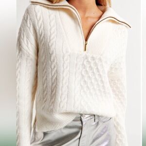 Abercrombie Cable Knit Quarter-Zip